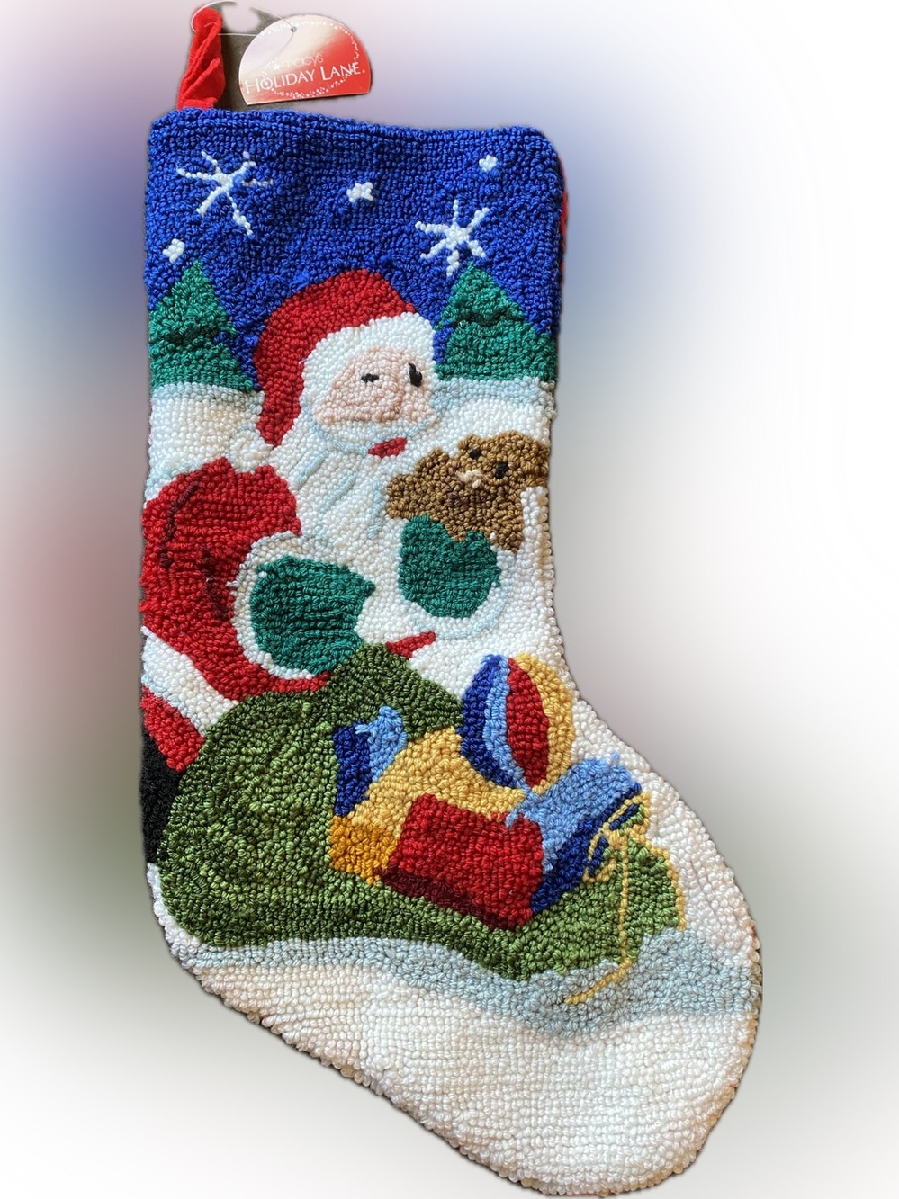 Holiday Santa Toy Stocking - Multi-Color Plush Design